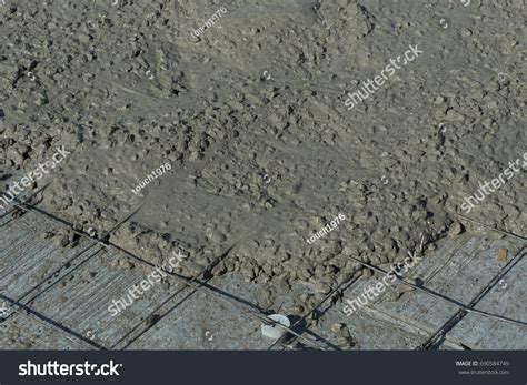 Construction Worker Compacting Liquid Cement Concrete Stock Photo ...