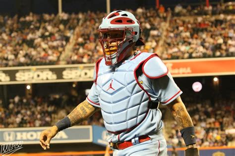 What Pros Wear: Yadier Molina’s Jordan Catchers Gear (Chest Protector ...