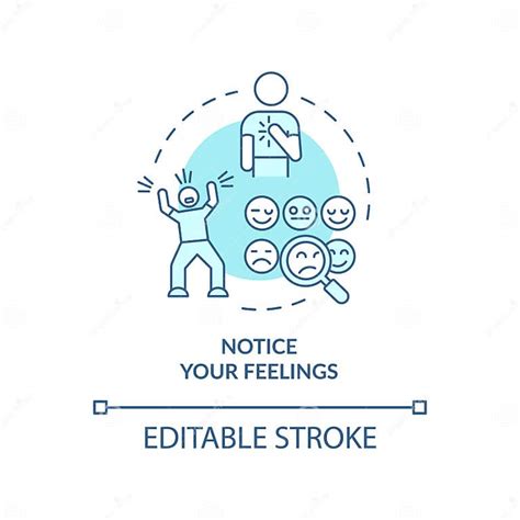 Notice Your Feelings Turquoise Concept Icon Stock Vector Illustration Of Manage Control