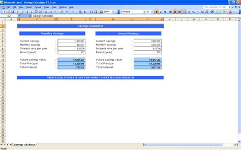 Savings Calculator Excel Templates