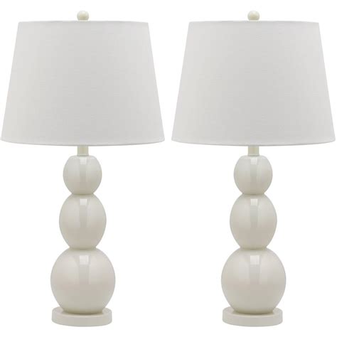 Safavieh Jayne 275 In White Three Sphere Glass Lamp Set Of 2 Lit4089a Set2 The Home Depot