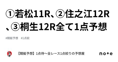 ⚔️①若松11r、②住之江12r、③桐生12r⚔️全て1点予想⚔️｜【競艇予想】⚔️1点侍⚔️1点絞りで回収率は280越