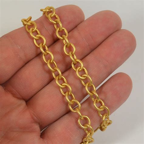 Small Heavy Cable Chain Matte Gold Ch55 Mg Choose Your Etsy