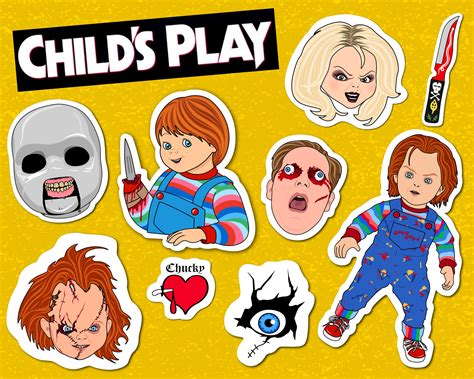 Chucky Childs Play Horror Movie Sticker Set 10 Stickers Etsy