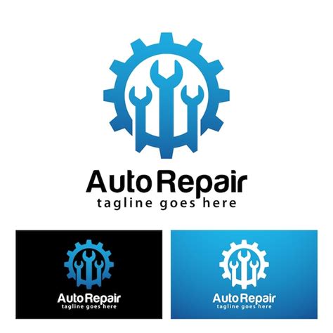 Modelo de design de logotipo de reparo automático Vetor Premium