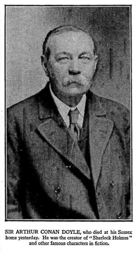 Sir Arthur Conan Doyle Photo In The Times July The Arthur