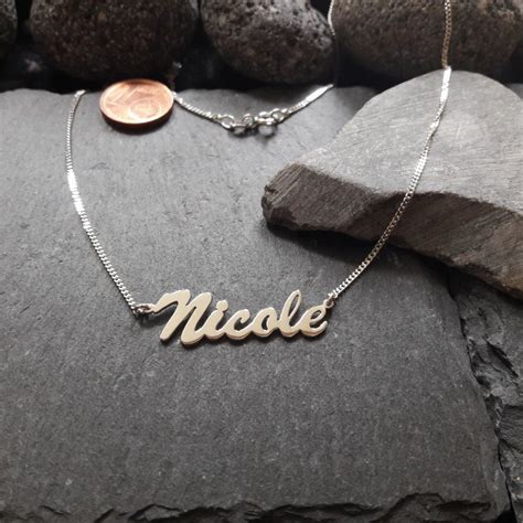 Cadena De Nombres Personalizada Con El Nombre Deseado En Plata Etsy