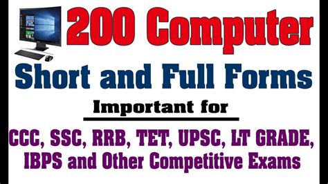 Computer Short And Full Form 200 Most Important Short And Full Forms Computer Abbreviations