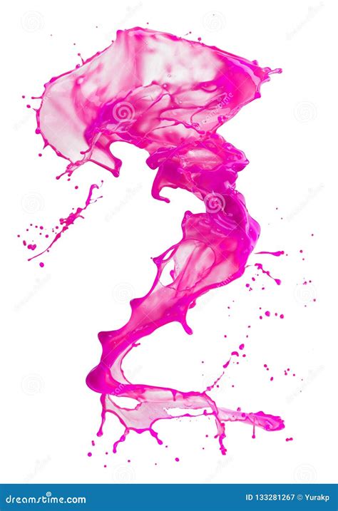 Pink Paint Splash Isolated On A White Background Stock Image Image Of