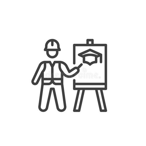 safety training  icon stock vector illustration  hollow