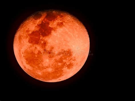 Bloodmoon or Red Moon on Dark Sky Stock Image - Image of moon, black ...