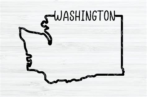 Washington Outline SVG. Washington Svg. Washington Vector File. Washington State Digital ...