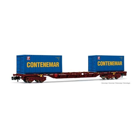 Train Miniature Arnold RENFE Wagon Porte Conteneurs 60 4 Essieux MMC