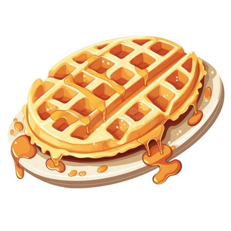 Croffle Croissant Waffle Korean Pastry Waffle Menu Vector