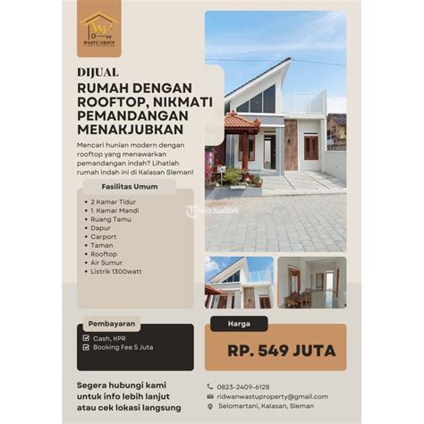 DIJUAL RUMAH MINIMALIS DENGAN ROOFTOP DI KALASAN SLEMAN Tribun JualBeli