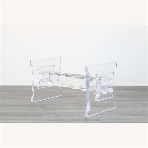 Vintage Lucite Coffee Table With Glass Top - AptDeco