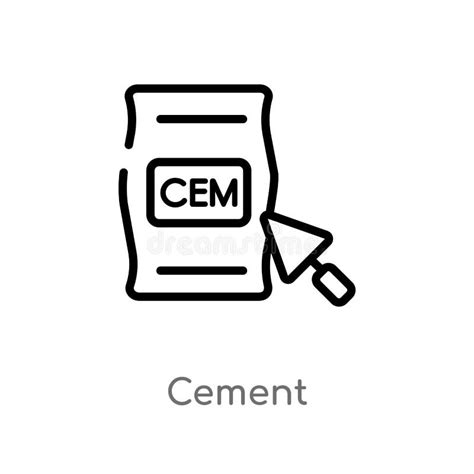 Kontur Cementowa Wektorowa Ikona Odosobniona Czarna Prosta Kreskowego