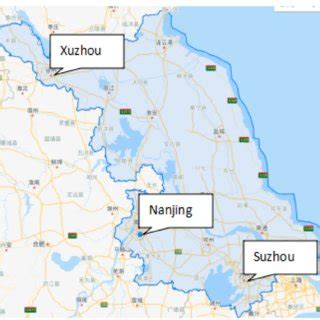 Location of 3 cities in Jiangsu Province | Download Scientific Diagram