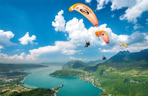 Tandem Paragliding Flight Over Annecys Lake