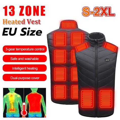 13 Areas Electric Heated Jacket Usb Heating Vest Men Women Casual Winter Outdoor Bodywarmer Usb