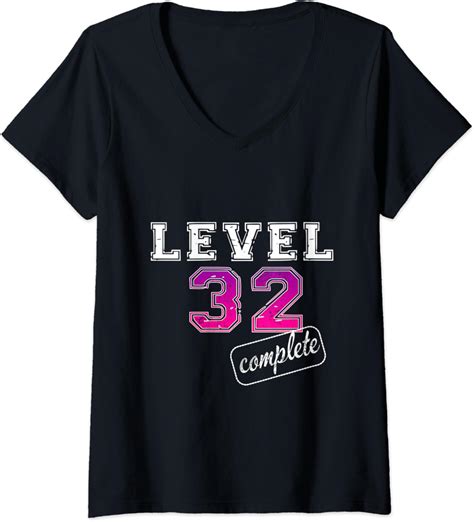 Womens 32th Birthday Ts For 32 Years Old Woman V Neck T