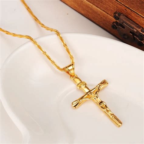 Men Cross Necklace Pendant Women Inri Juses Crucifix Christianity