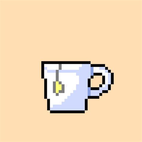 Taza De T Blanco Con Estilo Pixel Art Vector Premium