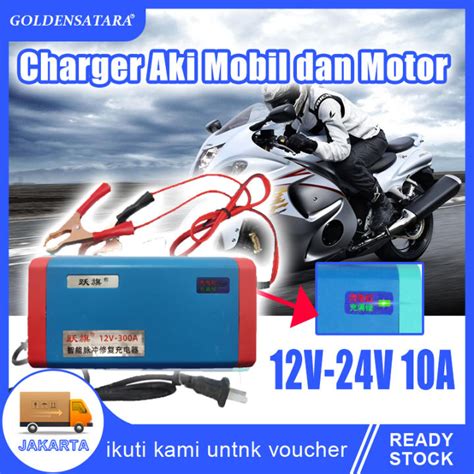 Portable Charger Aki V A Mobil Dan Motor Dengan Intelligent Chip