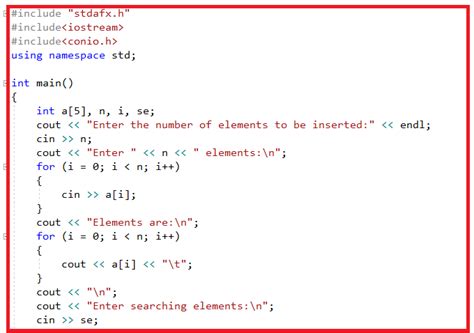 Linear Search Using C