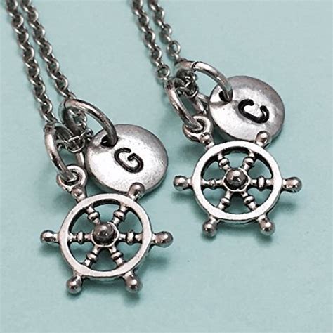 Amazon Best Friend Necklace Ship Wheel Necklace Nautical