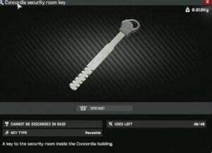 Escape From Tarkov: Concordia Security Room Key