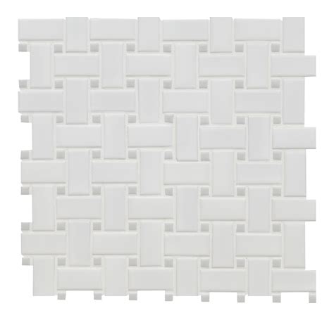 White And Gray Basketweave X Mm Matte Porcelain Mosaic Tile