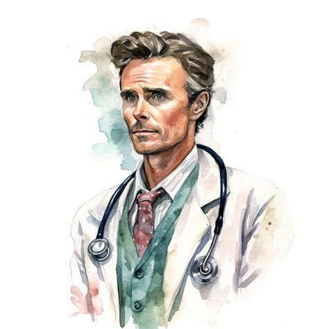 Premium Ai Image There Is A Watercolor Painting Of A Doctor With A