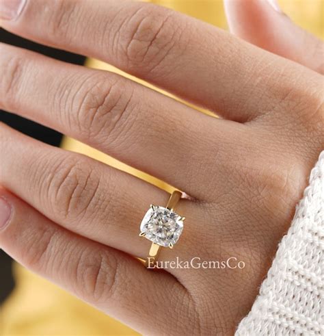 Yellow Gold Cushion Cut Engagement Rings