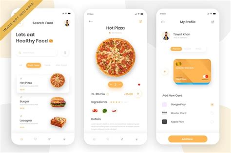 Premium Vector Restaurant Food Mobile App User Interface Design