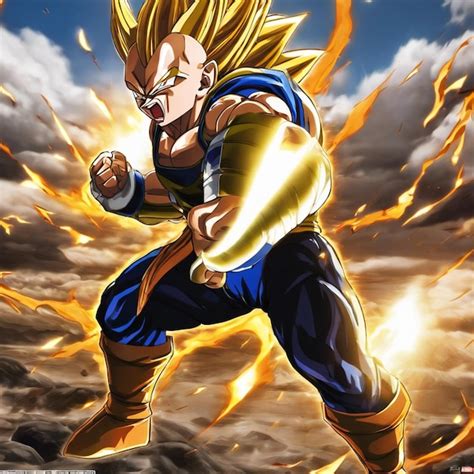 La Fuerza Bruta De Nappa Saiyan En La Batalla Foto Premium