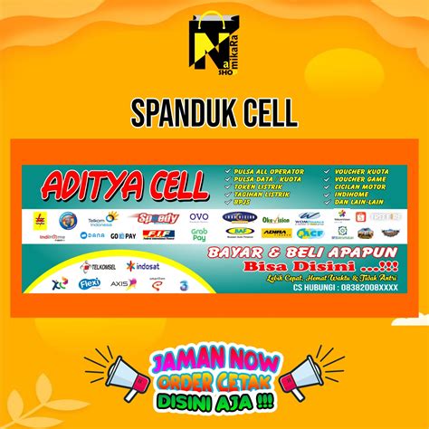 Spanduk Banner Backdrop Konter Pulsa Seluler Ukuran X M Spanduk