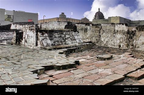 The Ruins Of The Great Pyramid Or Templo Mayor The Main Temple Of