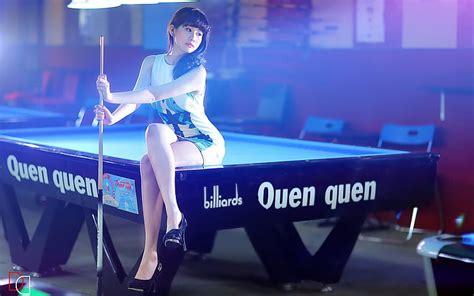 Girl Table Sport Billiards Cue HD Wallpaper Wallpaperbetter