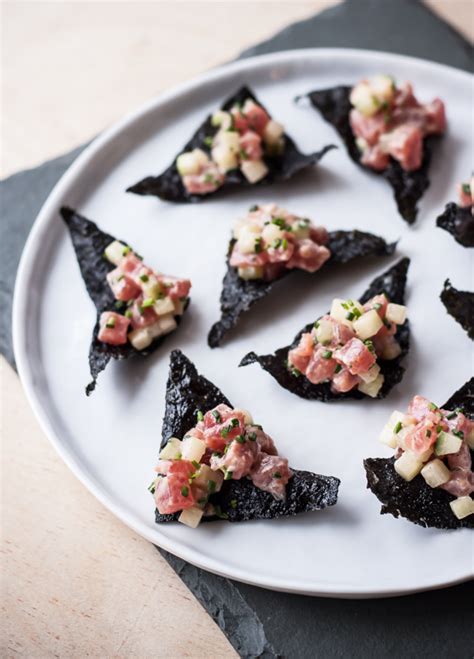 Tuna Tartare With Nori Chips A Beautiful Plate