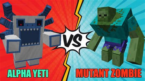 Mutant Zombie Vs Alpha Yeti Fight In Minecraft Minecraft Mob Battle