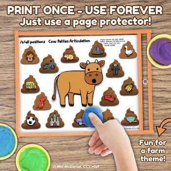 Speech Therapy Smash Mats For Farm Themed Speech And Language With Cow