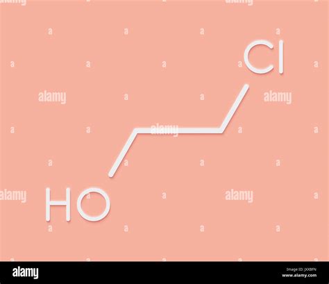 Ethylene chlorohydrin molecule. Side product formed during ethylene ...