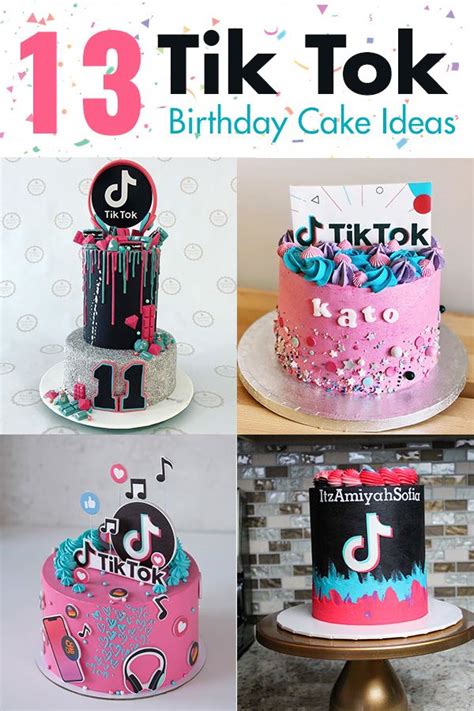 13 Beautiful Tik Tok Birthday Cake Ideas 14th Birthday Cakes Cool