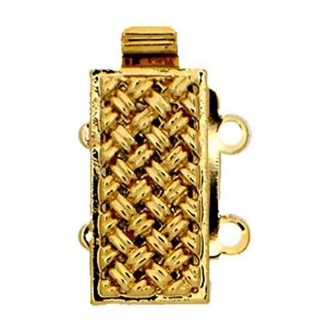 Basket Weave Rectangle Box Push Clasp