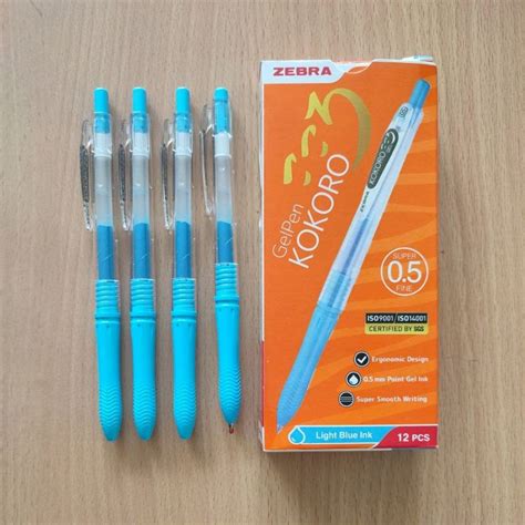 Jual Pulpen Gel Cetrek Zebra Kokoro Gel Retrack Light Biru Mm