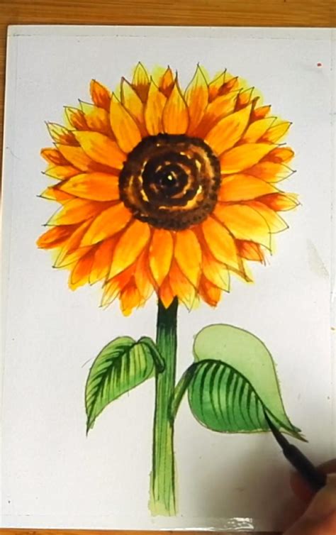 Sunflower Watercolor Painting Easy Gracie Maki