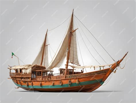 Premium Photo | Emirati old traditional boat artwork illustration