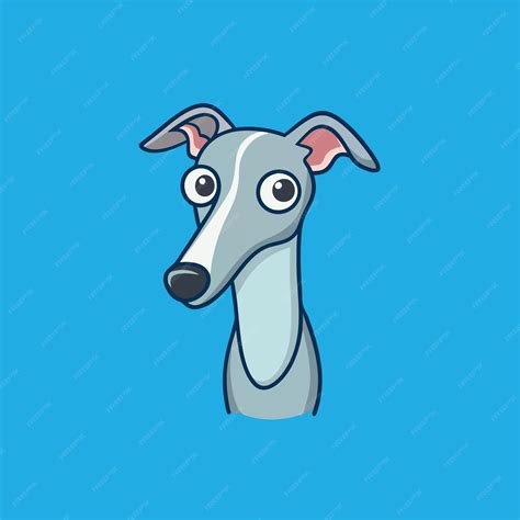 Premium Vector | A simple vector cartoon Italian Greyhound dog surprised