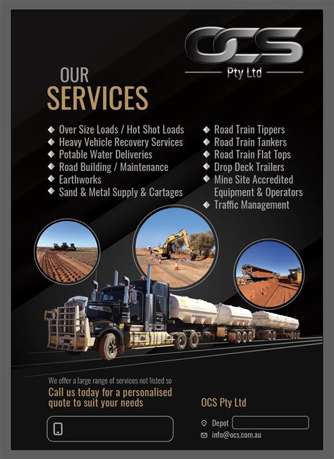 Bold Modern Transport And Earthmoving Flyer Design For A Company By Npikay Design 31205861